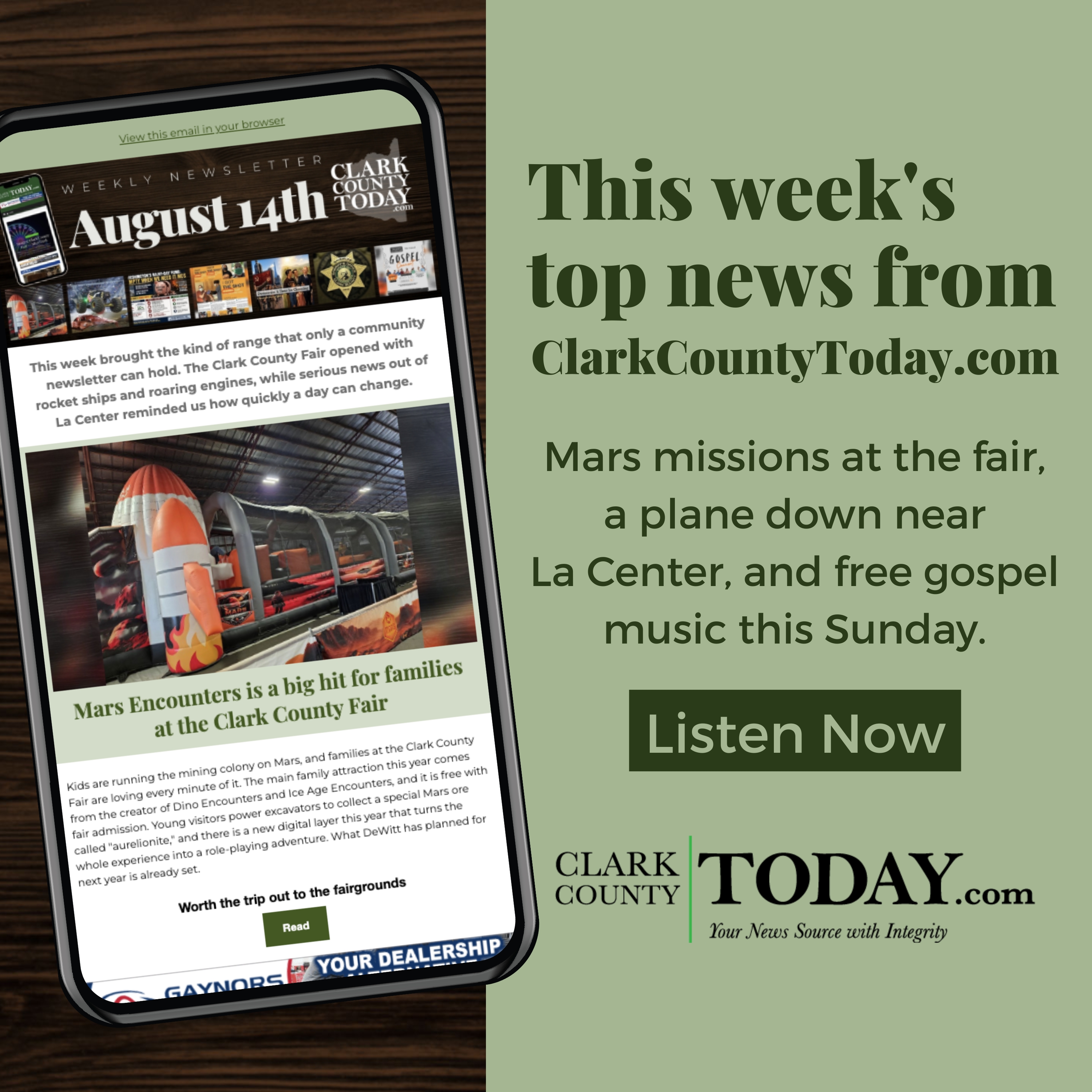 Clark County Today: Aug. 13, 2026 Newsletter Audio